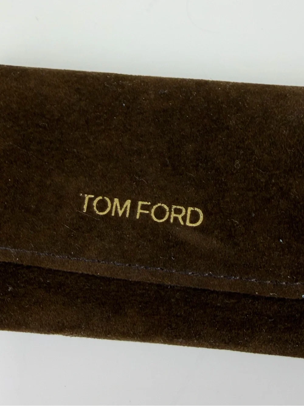 Tom Ford Brown Suede-Like Eyeglass & Sunglasses Case – Case Only